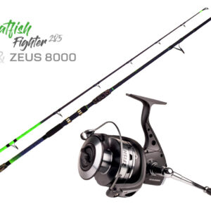 ZFISH Combo Prut Catfish Fighter 2,85m/100-300g + Naviják Zeus ZX 8000